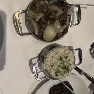 Mushroom side and mashed potato sides