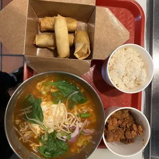 Ramen Spicy and Spring Roll
