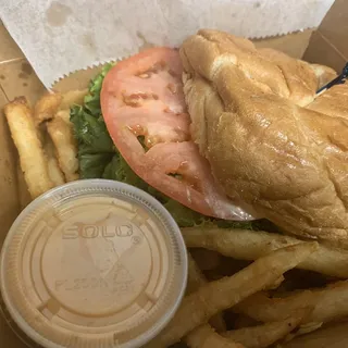 Fish Burger with Fries