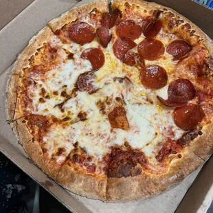 Medium half pepperoni and cheese