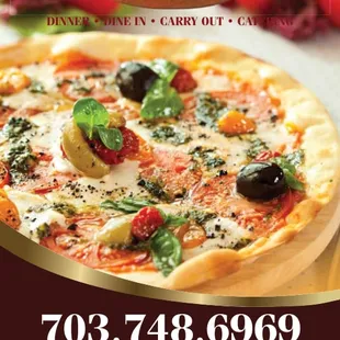 a pizza with toppings