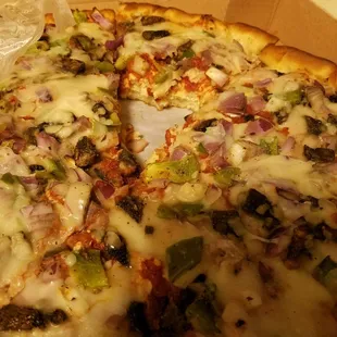 The top of the dough is not cheese, that is mushy dough between the base &amp; the thin layer of cheese &amp; veggies.