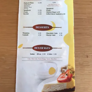 Gluten free options, kids, desserts, beverages