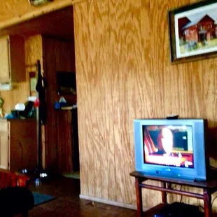 Inside living room of the largest cabin