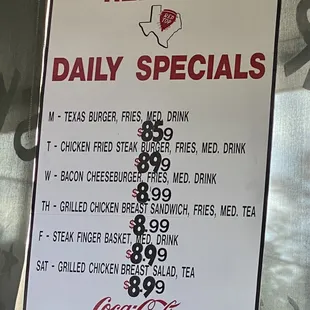 Menu specials