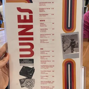 Wine menu