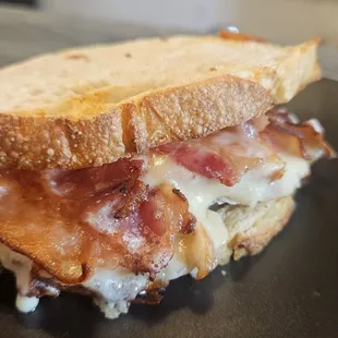 a bacon and cheese sandwich