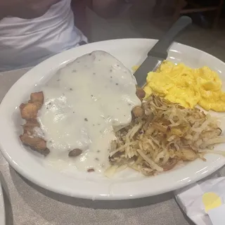 Chicken Fried Steak and Eggs