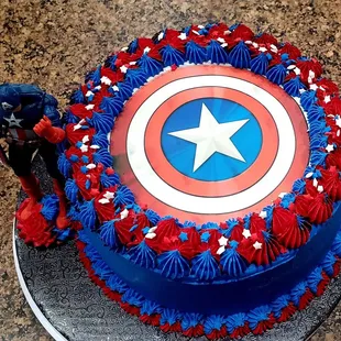 Captain America birthday cake