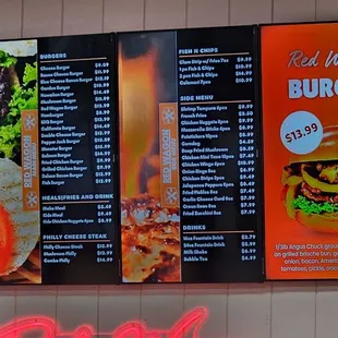 menus on the wall