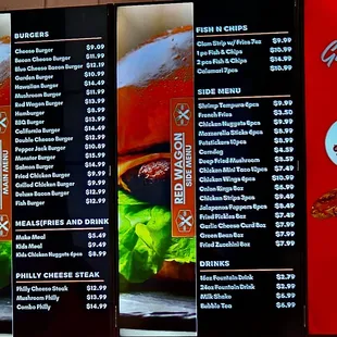 menus and prices