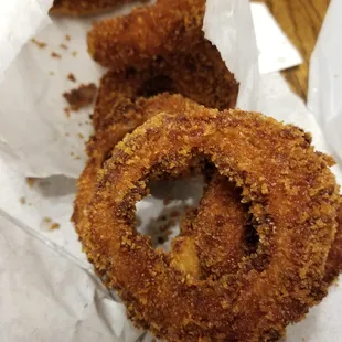 a close up of a fried donut