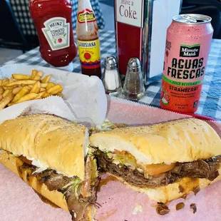 Roast Beef Po boy and fries
