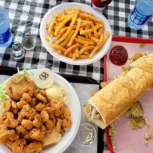 That is 16 inches.of poboy! Glorious!