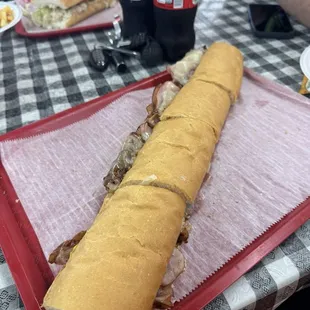 Large ham and cheese poboy
