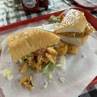 Shrimp &amp; catfish po&apos; boy