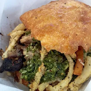 #1. The whole porkin thing: pork w/ chimichurri, shallots, aioli