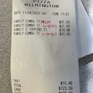 Meat lovers, pepperoni and jalapeño and combo pricing for the family size pizzas