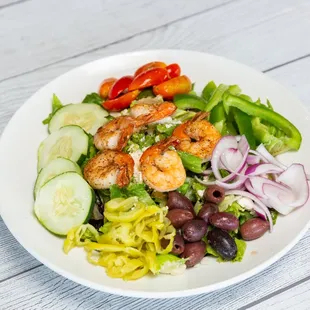 Greek Salad with Shrimp