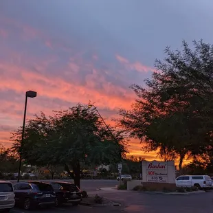 View from the parking lot while waiting for a table