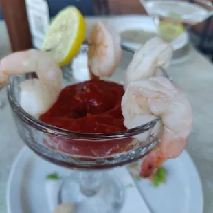 Shrimp cocktail. One missing.