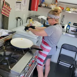 Owner (Monica) Hard at Work