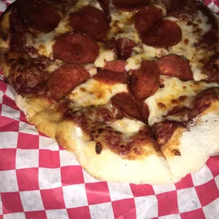 a pepperoni pizza