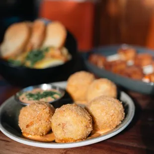 Crispy paella balls