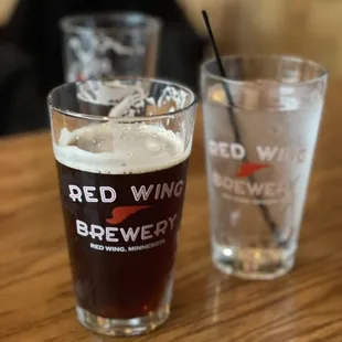 a pint glass and a pint glass