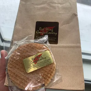 Chocolate drizzle on stroopwaffle