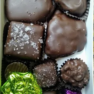 Dark chocolate sampler box