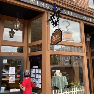 a little girl standing outside