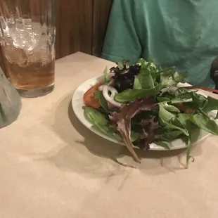 Fins salad with requested no dressing