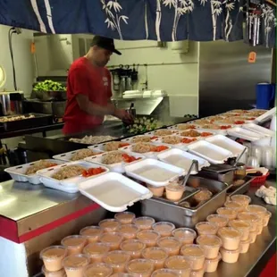 a man preparing food