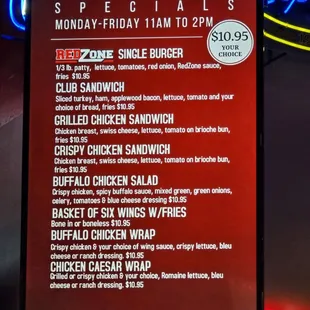 Lunch specials