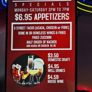 Happy Hour appetizers