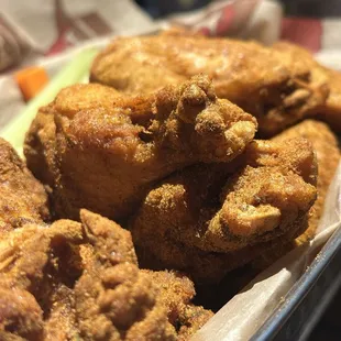 chicken wings and fried chicken, food