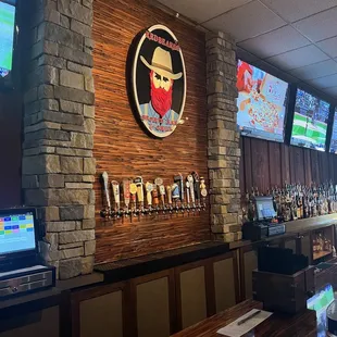 the bar and televisions