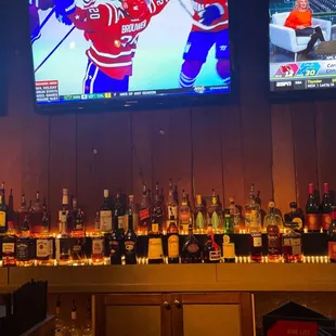 a hockey game being played