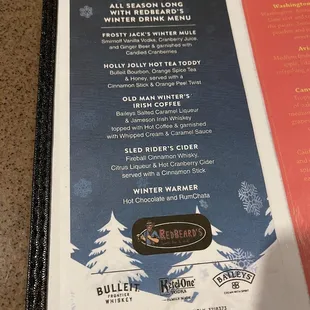 12/22 specialty cocktail menu