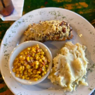 Blackened Salmon Rockefeller with Maque Choux !(Spicy !Corn) &amp; Mashed Potatoes)