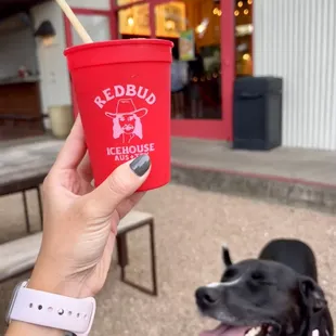 Super dog friendly! Nice patio and delicious frozen drinks