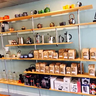 All the coffee and tea merchandise you could want.