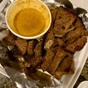 Steak bites. Zip Sauce is so good.