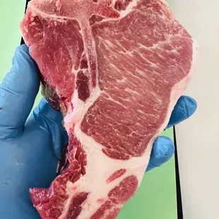  person holding a piece of meat