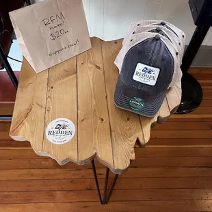 wo hats on a table