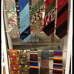 Kimono ties are $49.50 and printed pattern ties are $32.00.