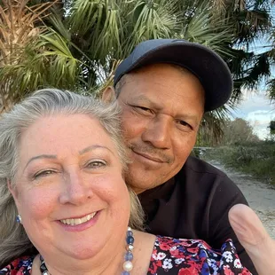 Luis &amp; I watching the sunset on the St. John's River.