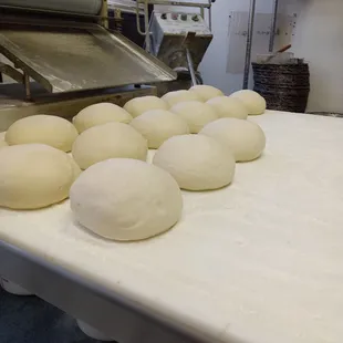 the dough being made