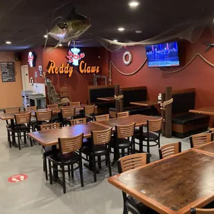the inside of a restaurant